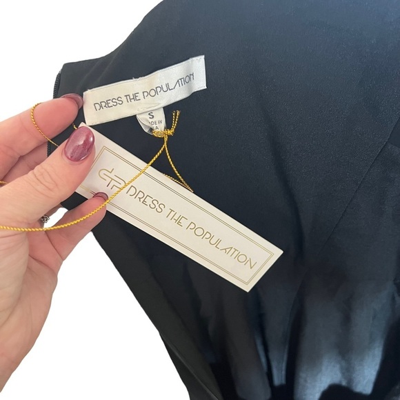 Dress The Population Black Cambria Tie Bodice Dress, NWT, Small - Picture 8 of 9